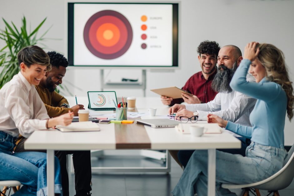 team at work in the office